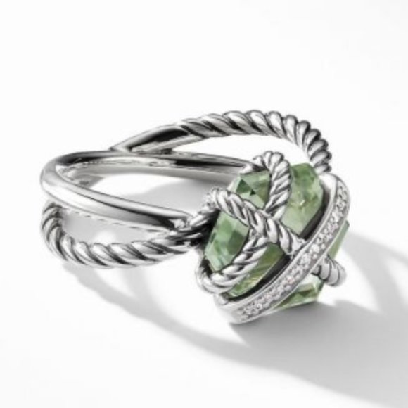 David Yurman Green and Silver Ring - Picture 4 of 7